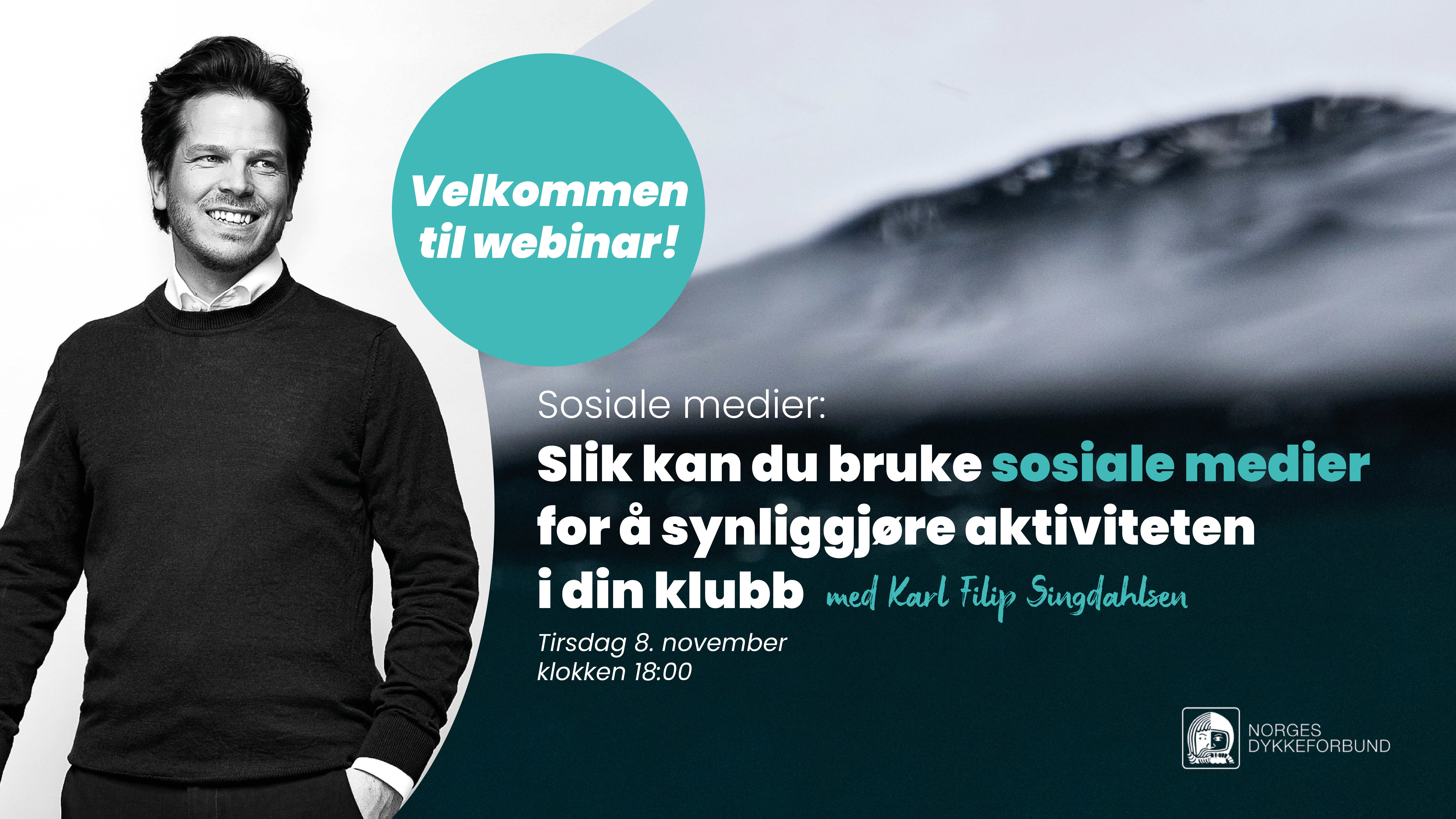 Karl Filip Singdahlsen holder webinar om sosiale medier for klubber og medlemmer av NDF, tirsdag 8. november klokken 18:00.